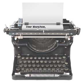 vintage typewriter, typing 'Dear MaryJane'